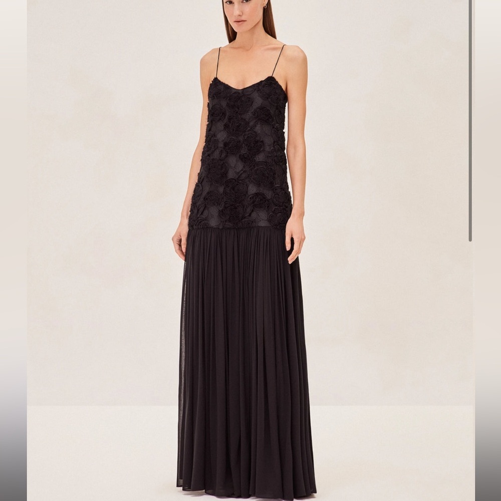 Alexis Natalia Drop Waist Black Gown